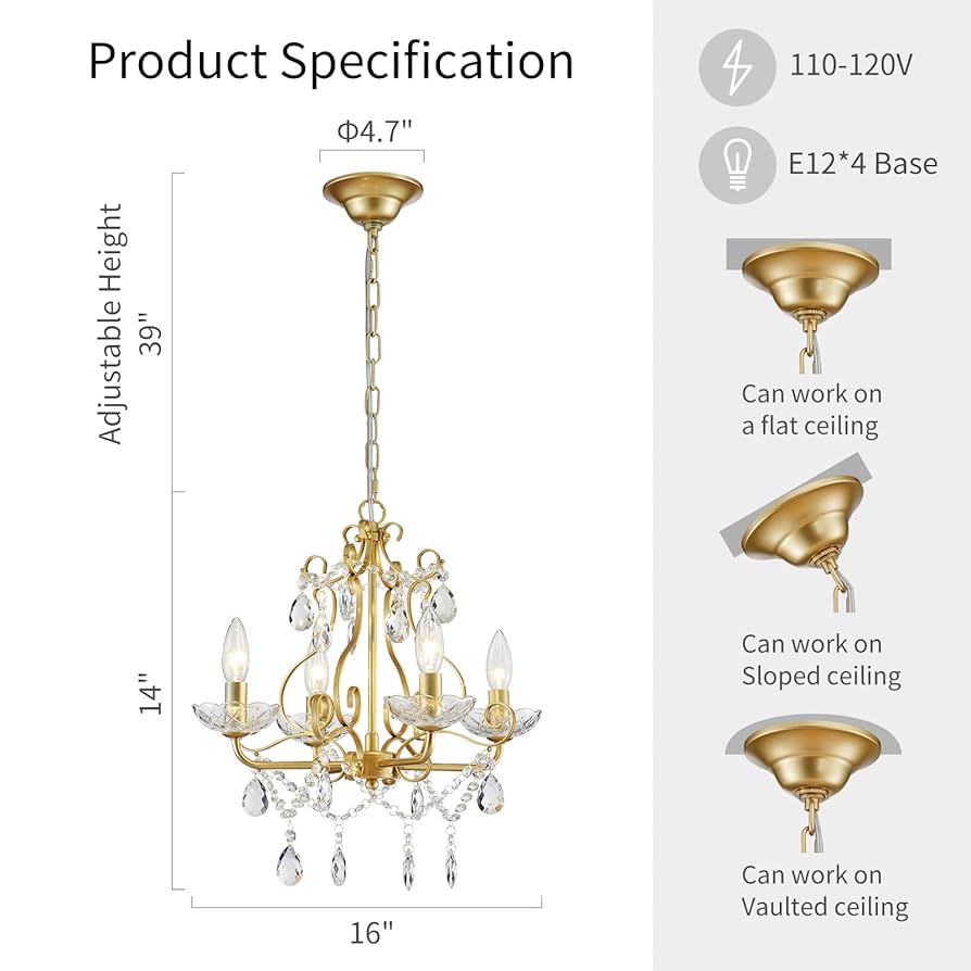 y♡Crystal Amazon.com: WUZUPS Crystal Candle Chandelier Pendant